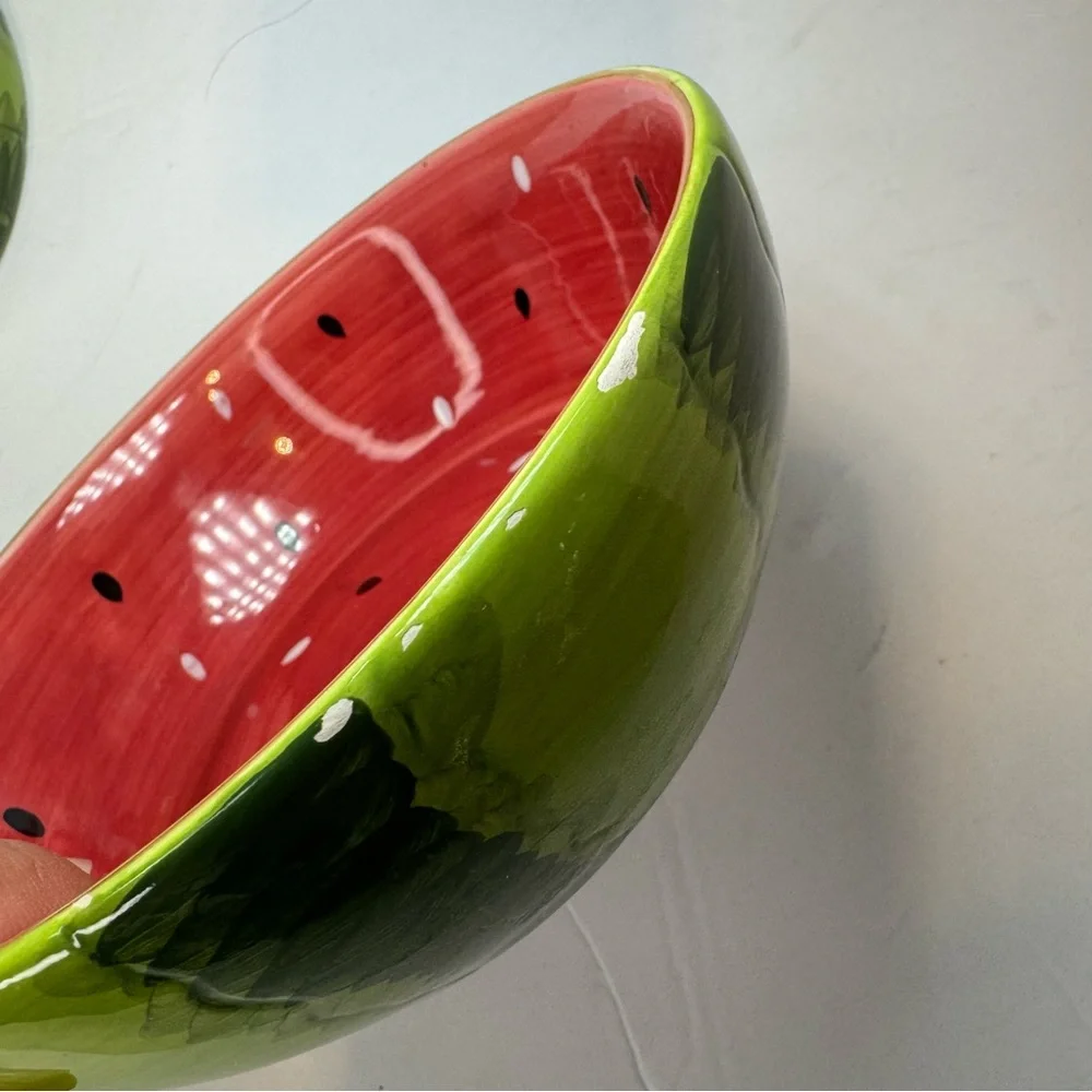 Royal Norfolk Hand Painted Watermelon Stoneware Salad Bowls‎ 5.5